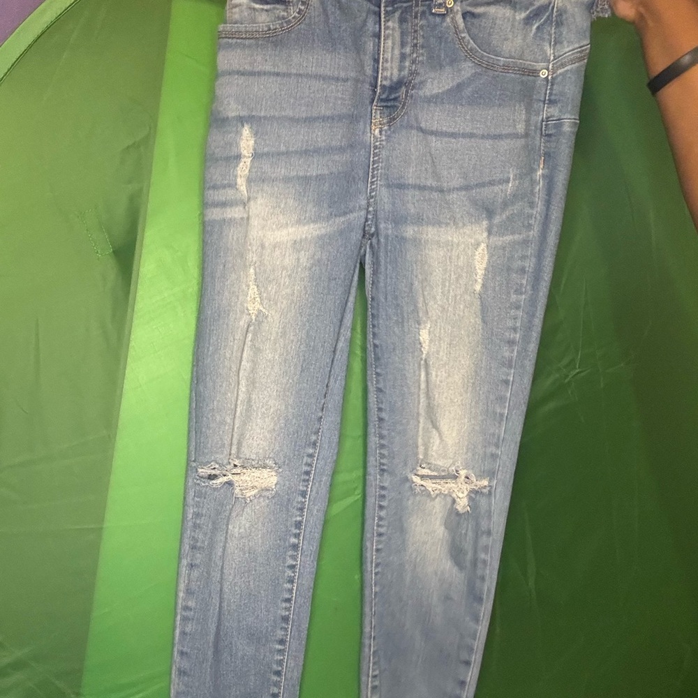 Women's Blue Distressed Jeans